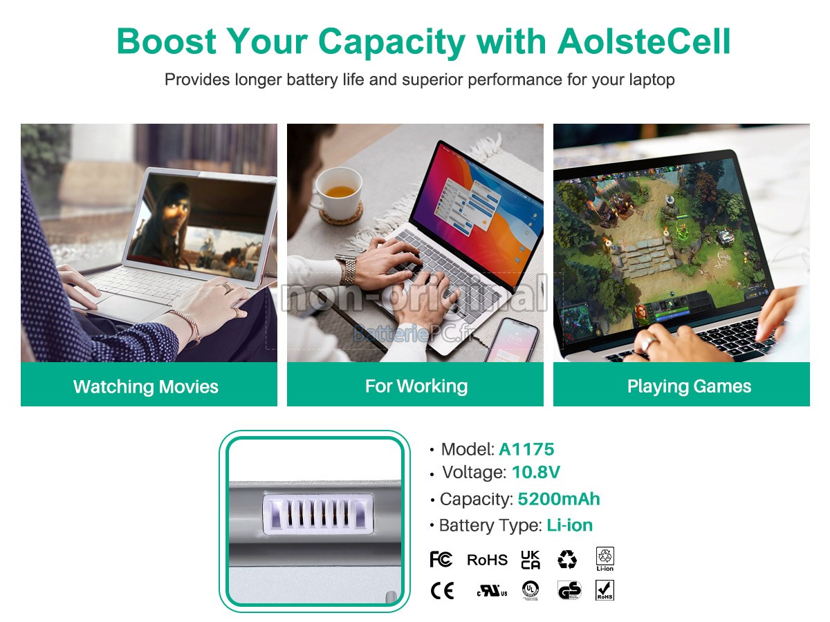 batterie pour Apple 15.4 inch 2.0GHZ (Matt or Glossy WideScreen display)