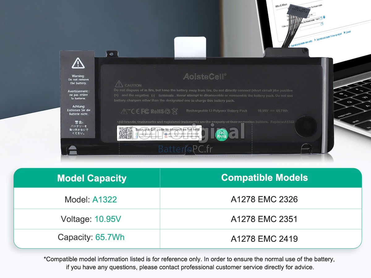 batterie pour Apple MC724LL/A